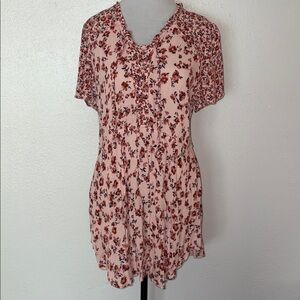 Maurices Floral Tunic Top w/Pockets Size Medium